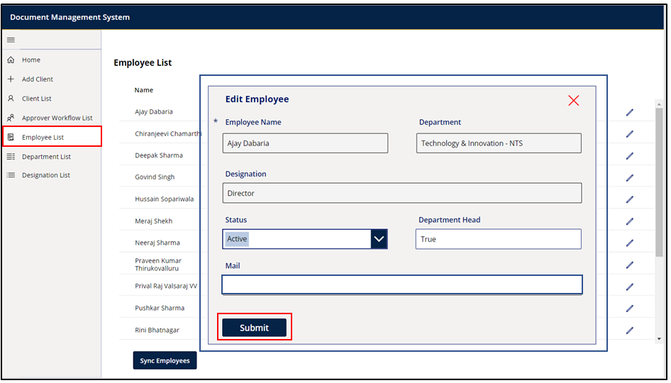 16. When clicked, the below form will appear onto the screen